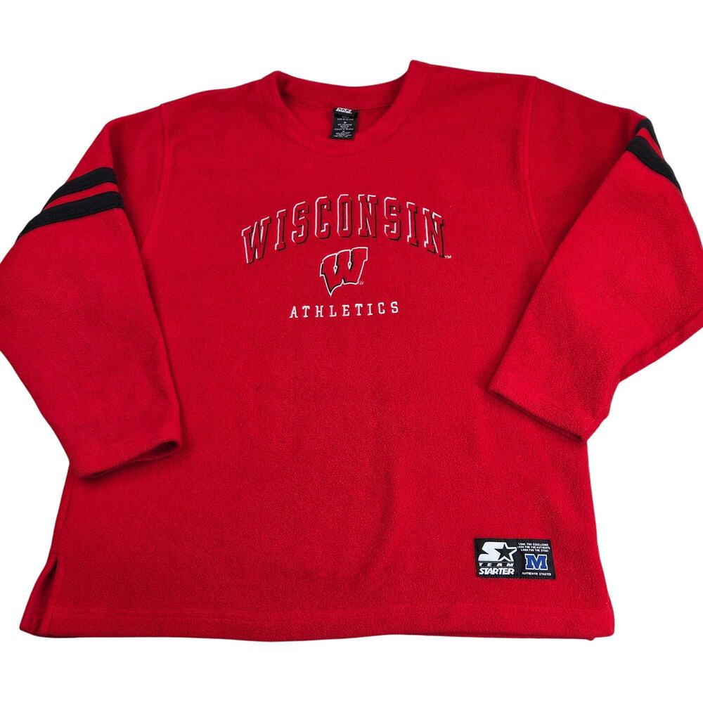 Starter Wisconsin Badgers Athletics Fleece Sweatshirt Men's M Red NCAA Pullover